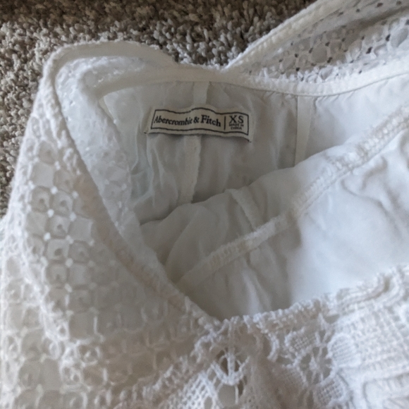 Abercrombie & Fitch White Eyelet Shift Dress size XS - Picture 7 of 7